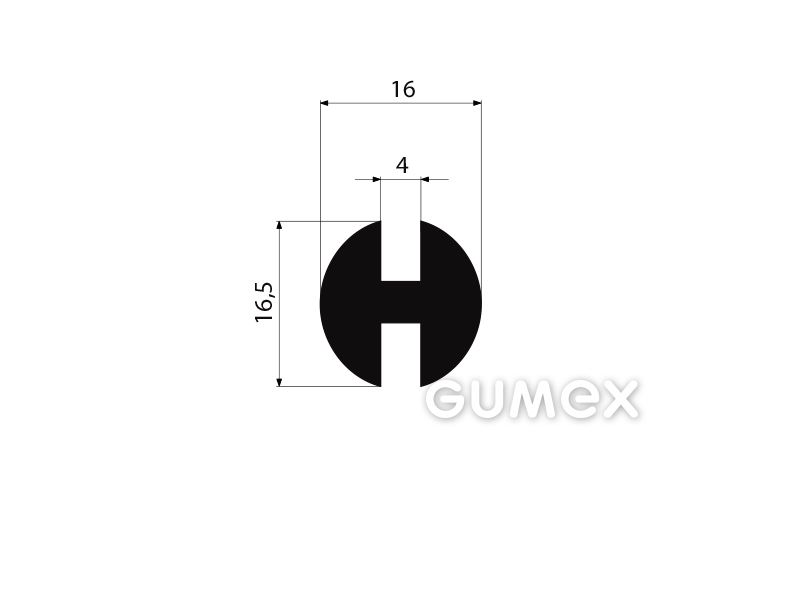 GUMMIPROFILE H-FORM - EPDM